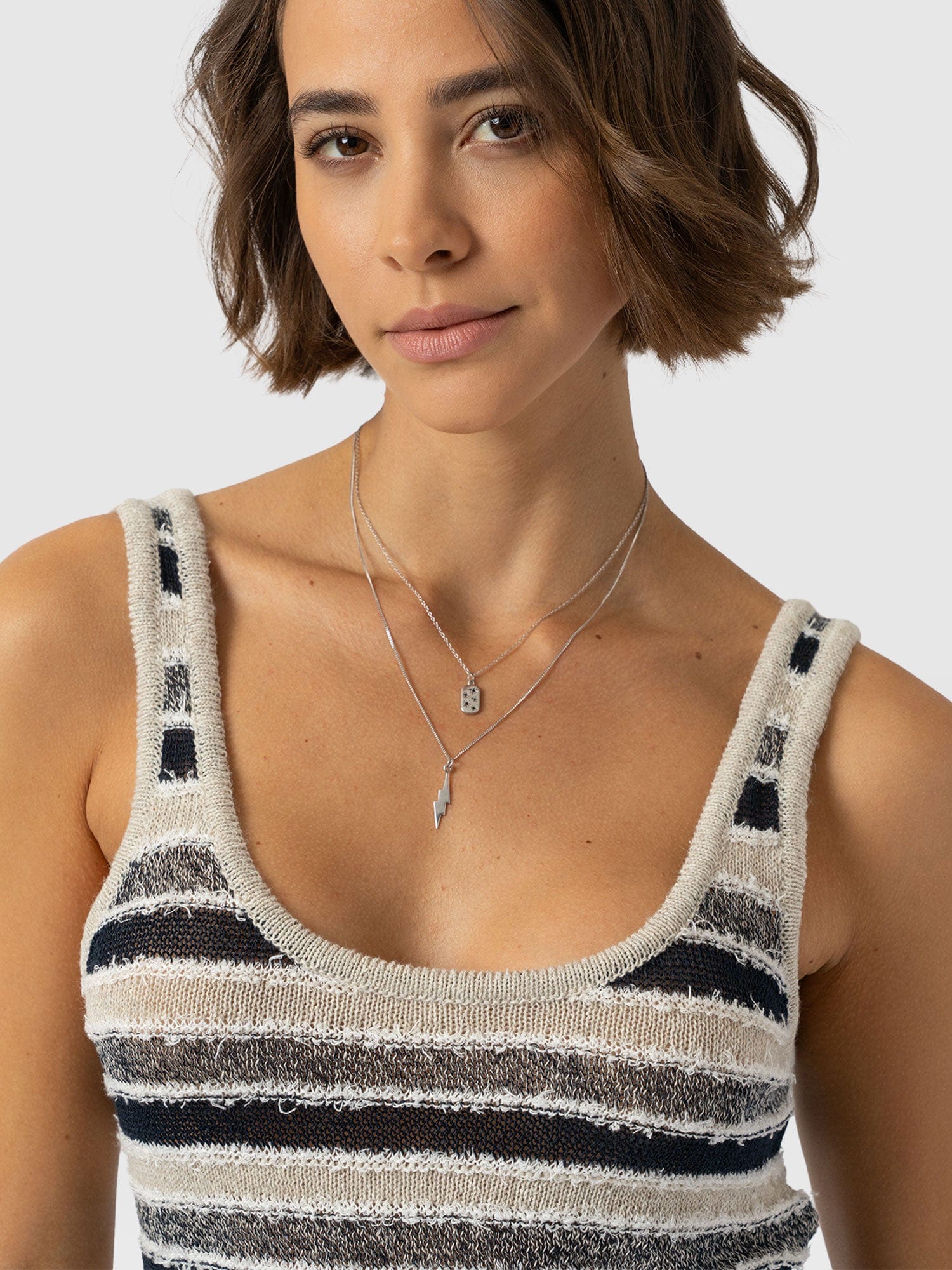 Fearne Knit Cami - Blue Stripe - Women's Tanks | Saint + Sofia® USA